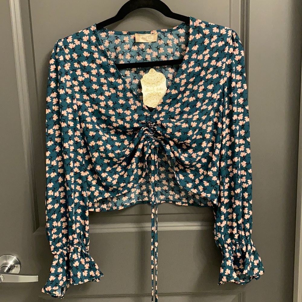 Altar’d State Teal Floral Top - Tag is Still On - Never Worn